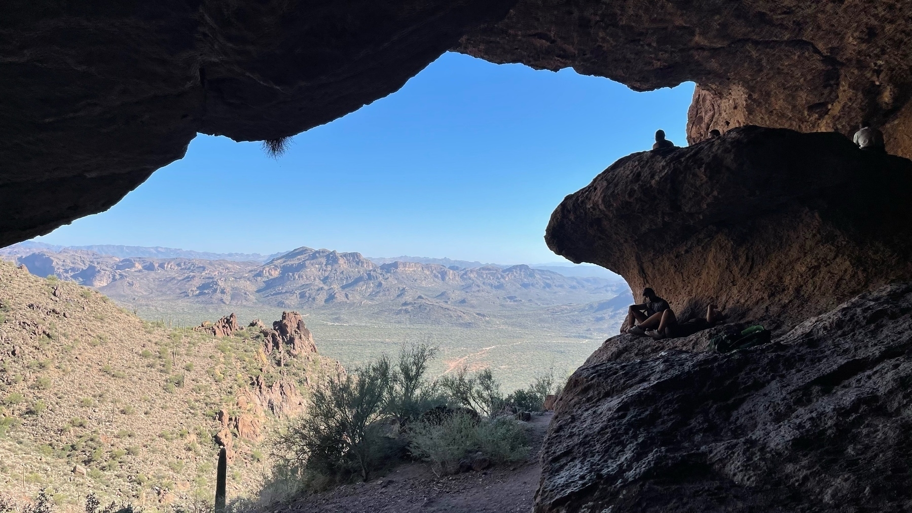 Looking out Wave Cave, Superstition Mountains, AZ