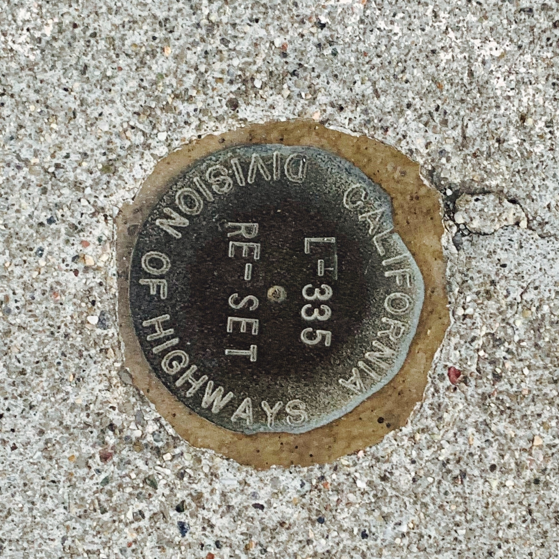 closeup of a California highway marker 